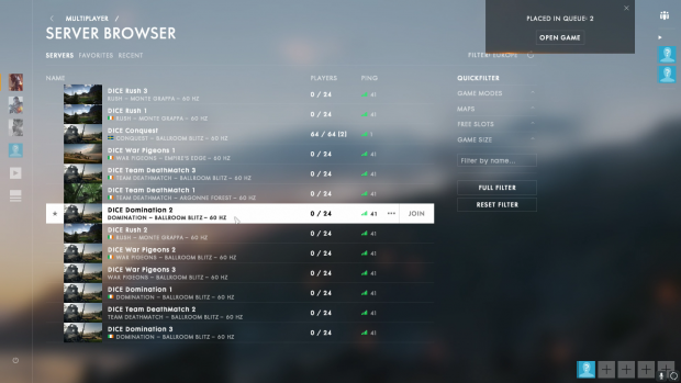 Per Serverbrowser suchen wir unsere Partie aus. (Screenshot: Golem.de)